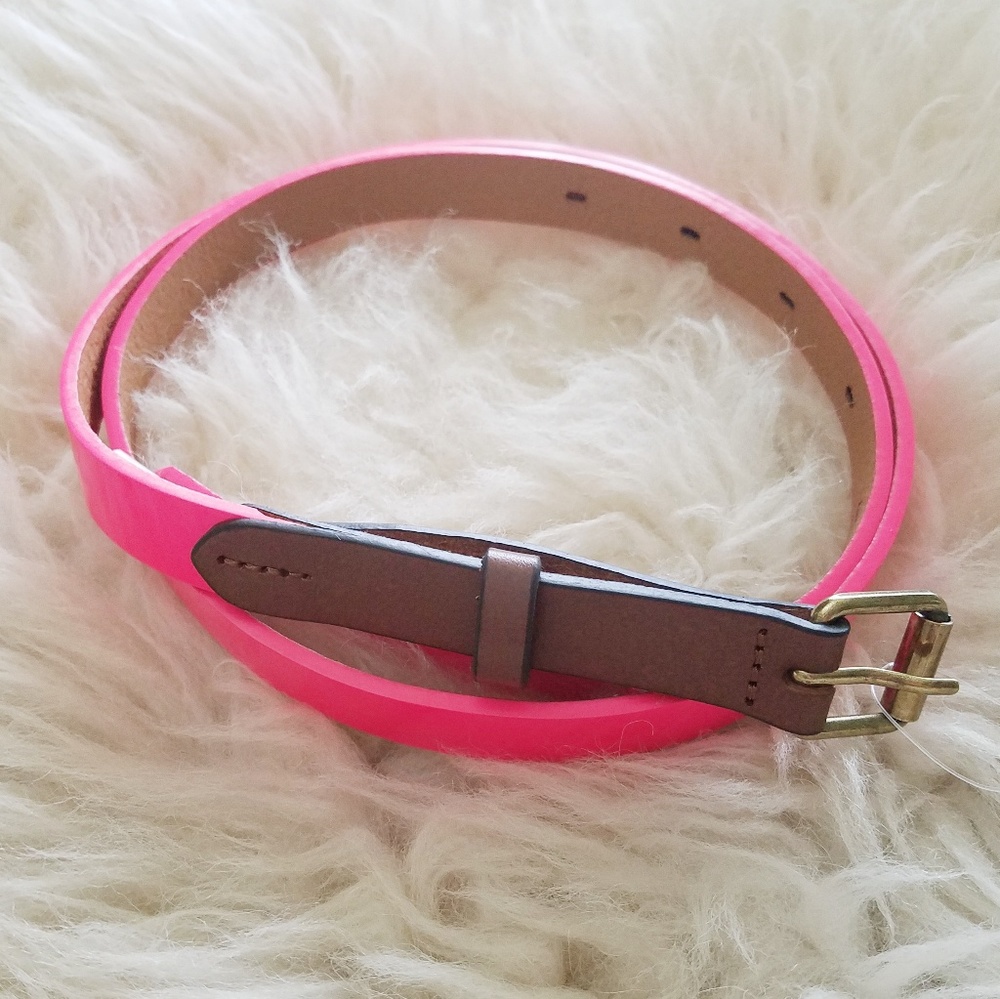 NWT Madewell Patent Leather Pink Belt Orig $39.50